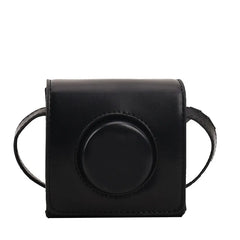 Vintage Modern Textured Women's Mini Square Bag Camera Shape Crossbody Flap