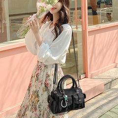 Vintage Motorcycle Bags Women's Solid Neutral One Shoulder Messenger Bag
