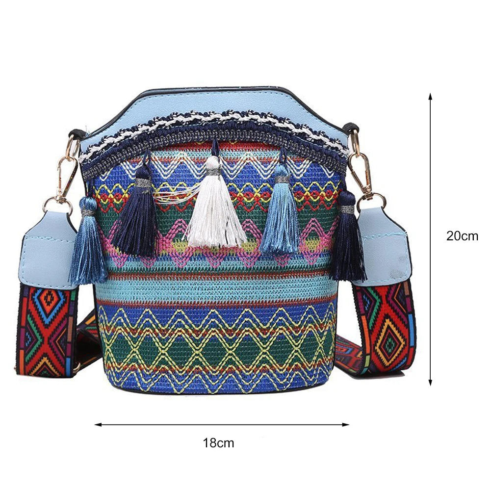 Vintage National Tassel Ethnic Handwoven Bag