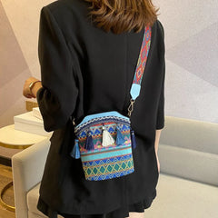 Vintage National Tassel Ethnic Handwoven Bag