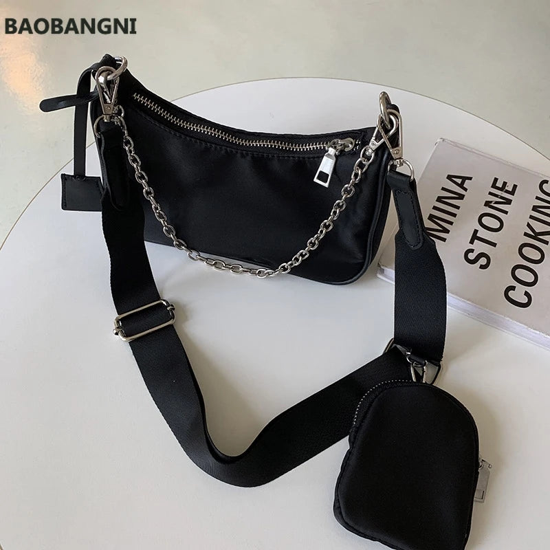 Vintage Nylon Crossbody Bag Women Sport Messenger