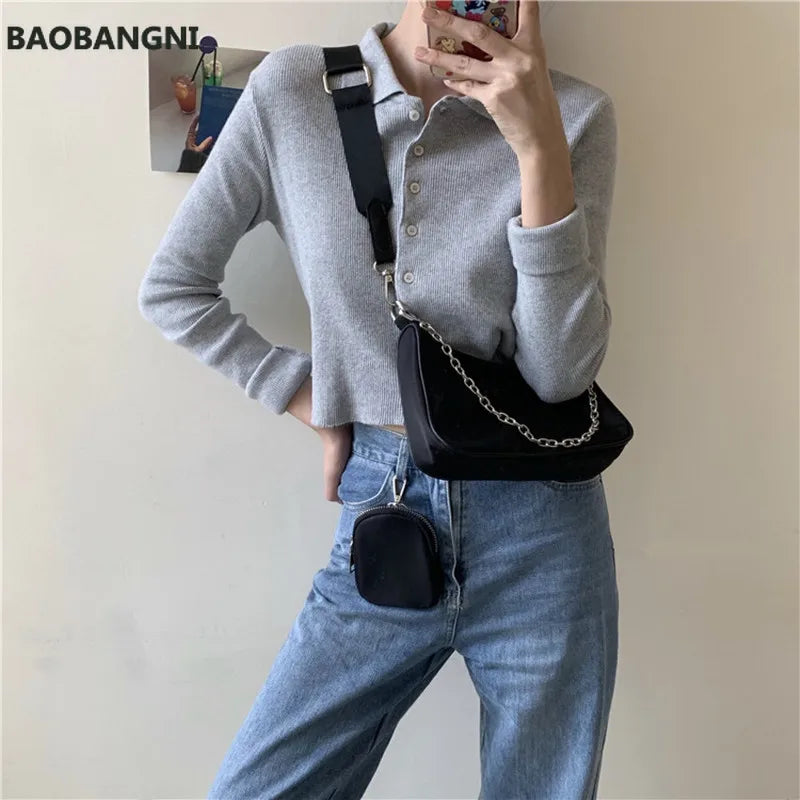 Vintage Nylon Crossbody Bag Women Sport Messenger