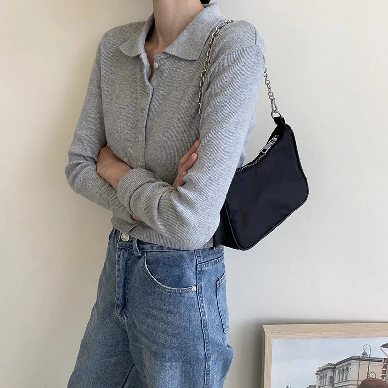 Vintage Nylon Crossbody Bag Women Sport Shoulder Messenger Bags