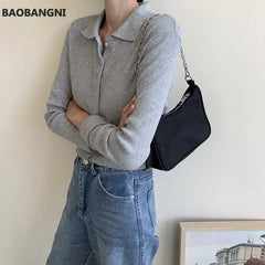 Vintage Nylon Crossbody Bag Women Sport Messenger