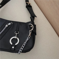Vintage Nylon Chain Crossbody Bag Women Sport Shoulder Messenger