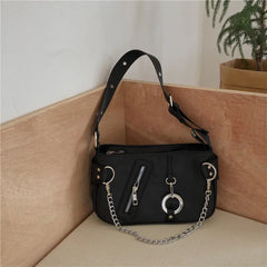 Vintage Nylon Chain Crossbody Bag Women Sport Shoulder Messenger Bags