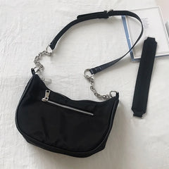 Vintage Nylon Chain Shoulder Hobo Bags For Women Crossbody Messenger Bag