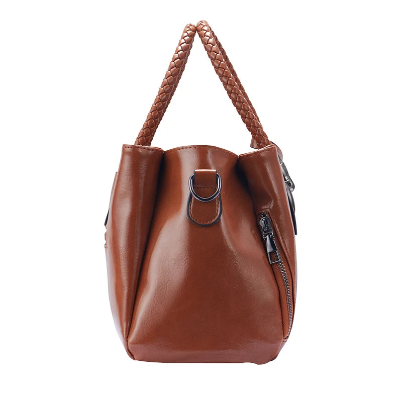 Vintage Oil Wax Leather Handbags Women Bags Ladies Hand Bags For Women Bag
