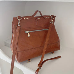 Vintage Oil Wax Leather Women's Briefcase Handbags
