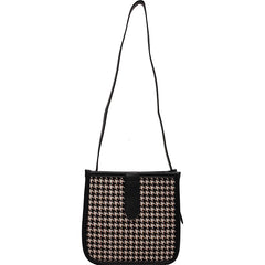 Vintage One Shoulder Bag Houndstooth Casual Messenger Bag