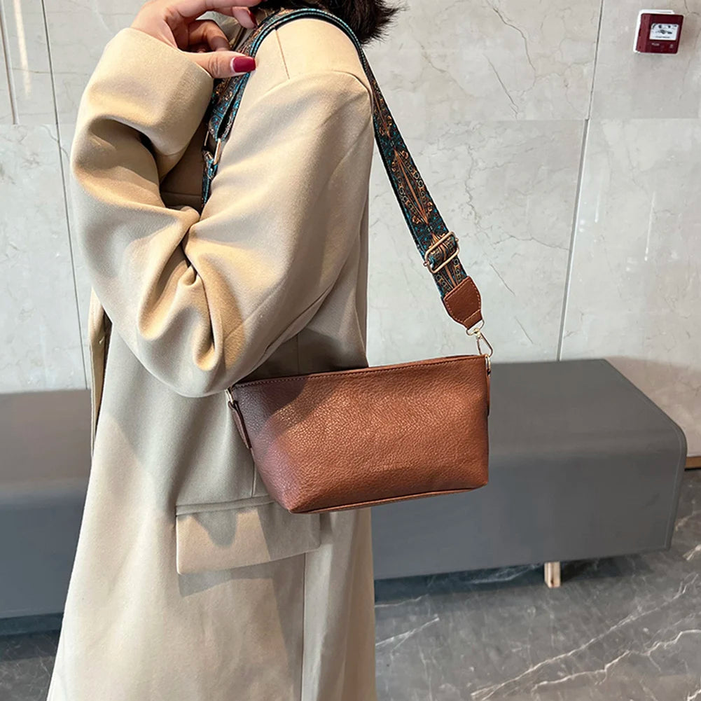 Vintage PU Lady Crossbody Bags Small Square Female Shopping Bag