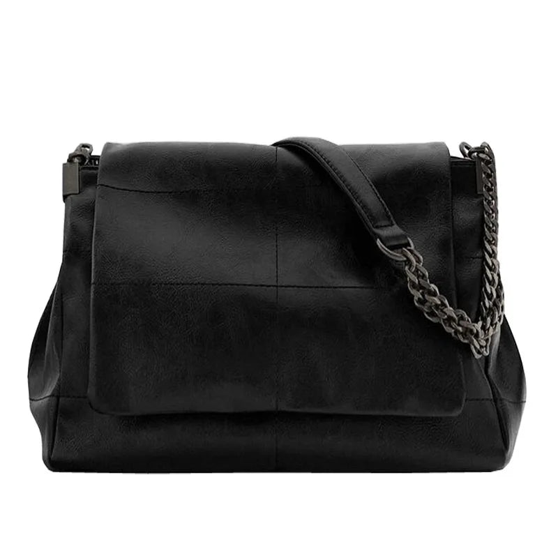 Vintage PU Leather Crossbody Bags For Women Solid Shoulder Messenger Bags
