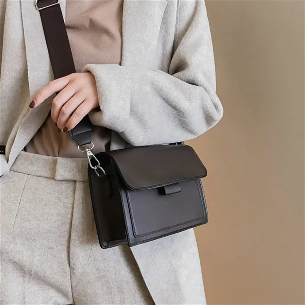 Vintage PU Leather Crossbody Bags Women Shoulder Handbags