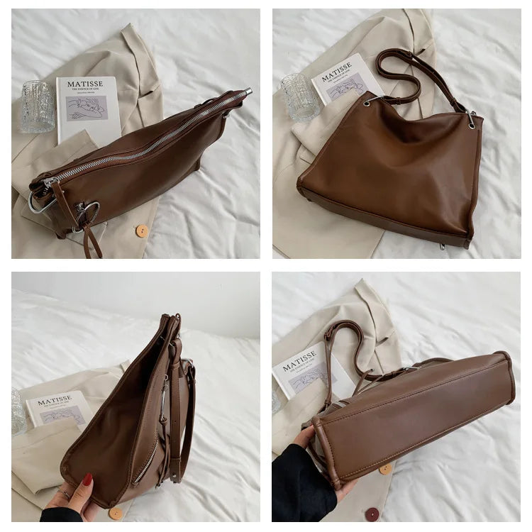 Vintage PU Leather Crossbody Bags for Women with Tassels