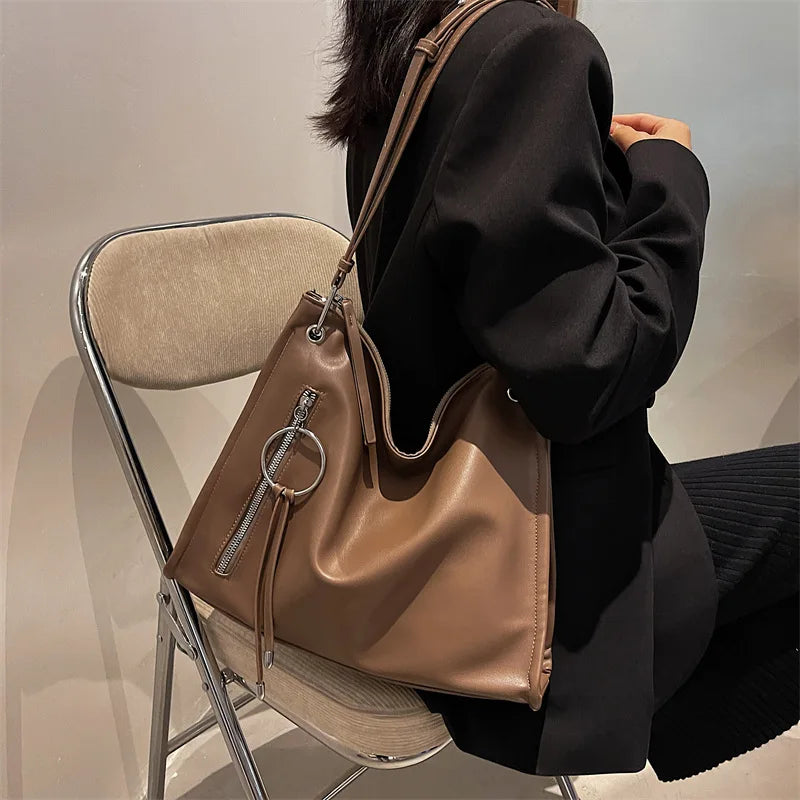 Vintage PU Leather Crossbody Bags for Women with Tassels
