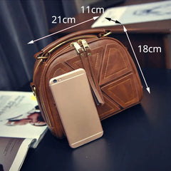 Vintage PU Leather Handbag for Women Girl Shell Messenger Bags