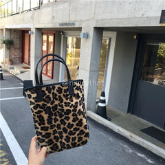 Vintage PU Leather Ladies Small Clutch Purse Leopard Women Bucket Bag