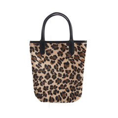 Vintage PU Leather Ladies Small Clutch Purse Leopard Women Bucket Bag
