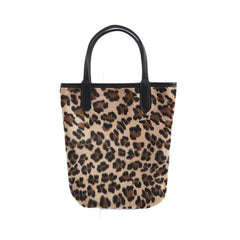 Vintage PU Leather Ladies Small Clutch Purse Leopard Women Bucket Bag