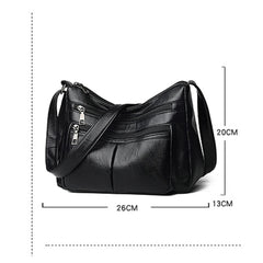 Vintage Leather Shoulder Bag Women Large Tote Handbag