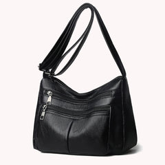 Vintage Leather Shoulder Bag Women Large Tote Handbag