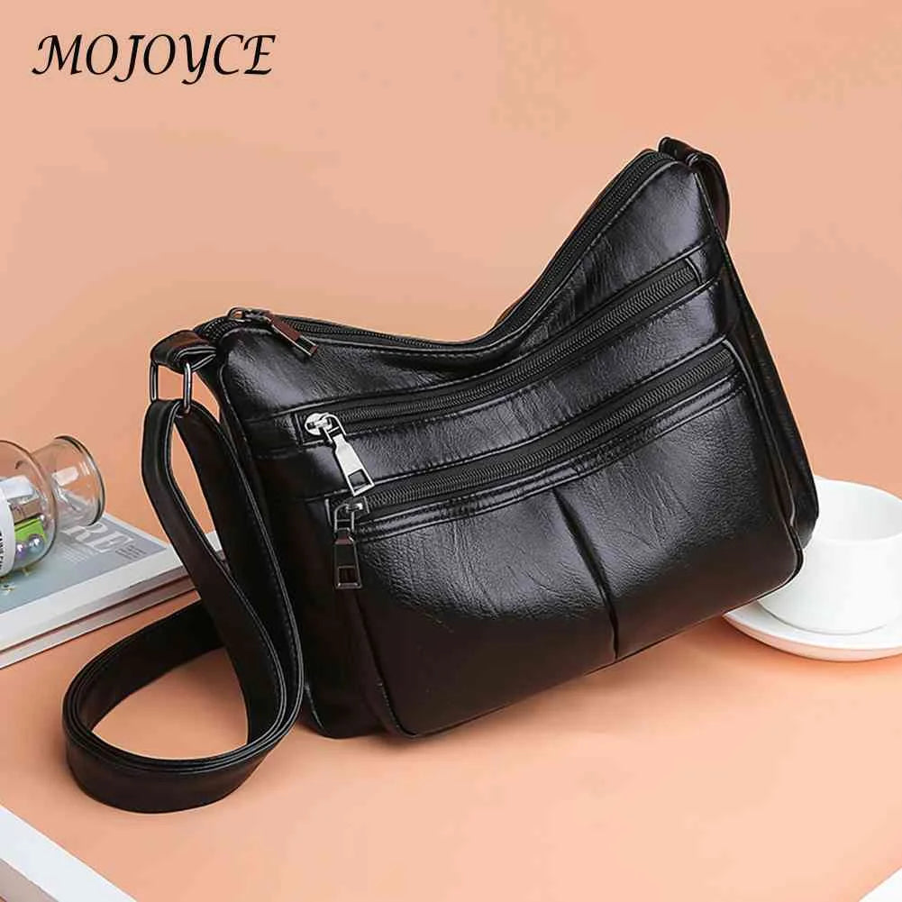 Vintage PU Leather Shoulder Bag Women Large Capacity Tote Handbag