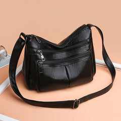 Vintage Leather Shoulder Bag Women Large Tote Handbag