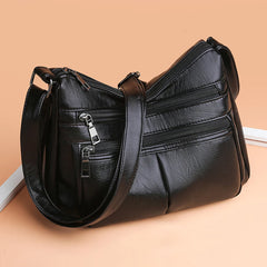 Vintage Leather Shoulder Bag Women Large Tote Handbag