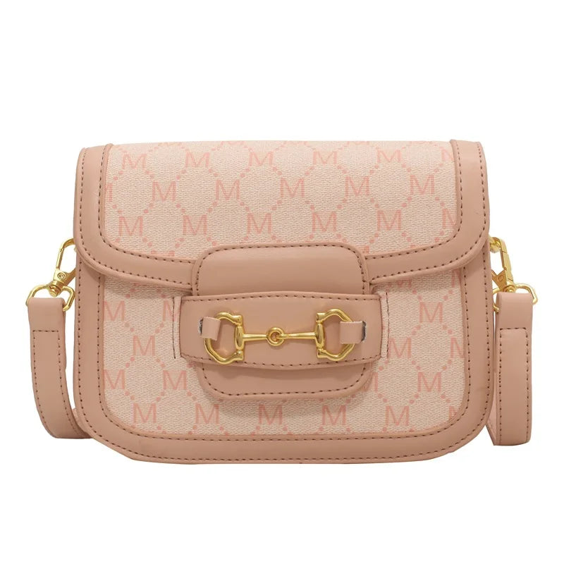 Vintage PU Leather Crossbody Square Bag Women's Small Handbag Armpit Bag