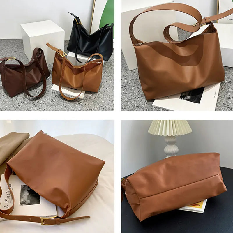 Vintage PU Leather Shoulder Crossbody Tote Bags for Women