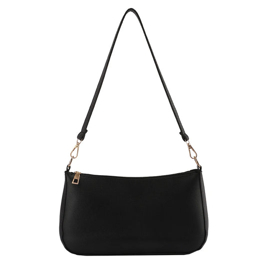 Vintage PU Leather Small Shoulder Underarm Bag Women Casual Solid Handbags