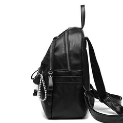 Vintage PU Leather Travel Women Shopping Backpack