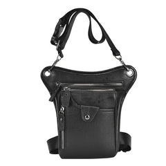 Vintage PU Leather Waist Pack Drop Leg Bag Multifunction Travel Fanny Waist Belt