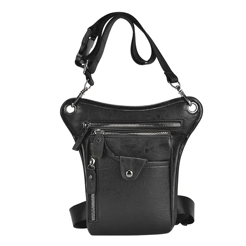 Vintage PU Leather Waist Pack Drop Leg Bag For Men Women Belt Hip Bag