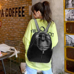 Vintage PU Leather Women Shopping Backpack Large Capacity School Bags Rucksack