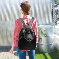 Vintage PU Leather Women Shopping Backpack Large Capacity School Bags Rucksack