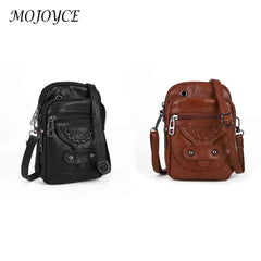 Vintage PU Women Handbag Shoulder Tote Bag Zipper Mobile Phone Pouch