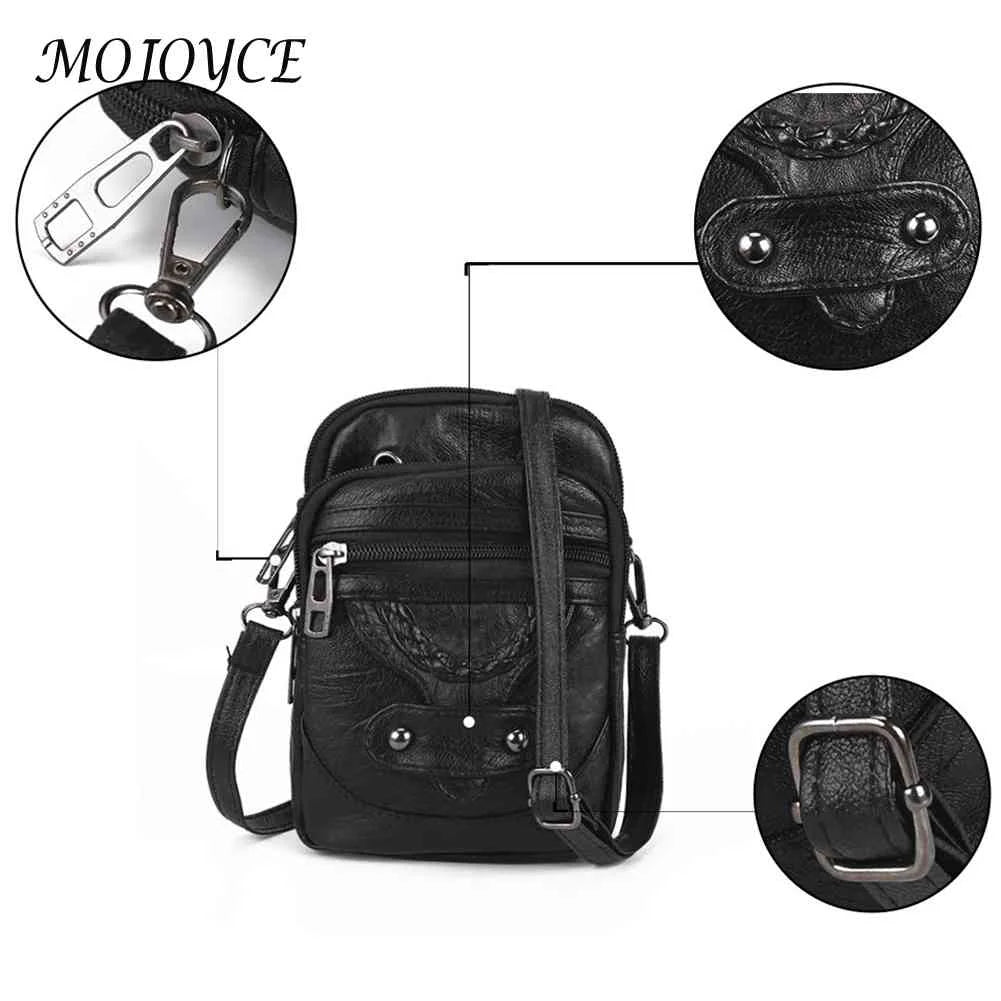 Vintage PU Women Handbag Shoulder Tote Bag Zipper Mobile Phone Pouch