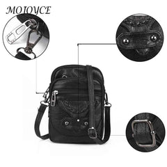 Vintage PU Women Handbag Shoulder Tote Bag Zipper Mobile Phone Pouch