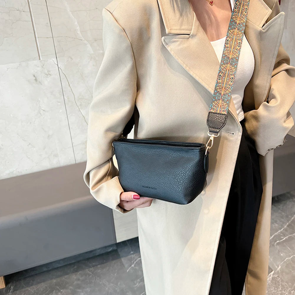 Vintage PU Women Shoulder Bag Small Square Female Shopping Bag