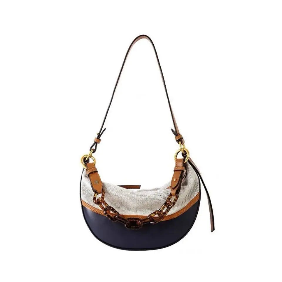 Vintage Patchwork Shoulder Bags Women Large Capacity Chain Bag