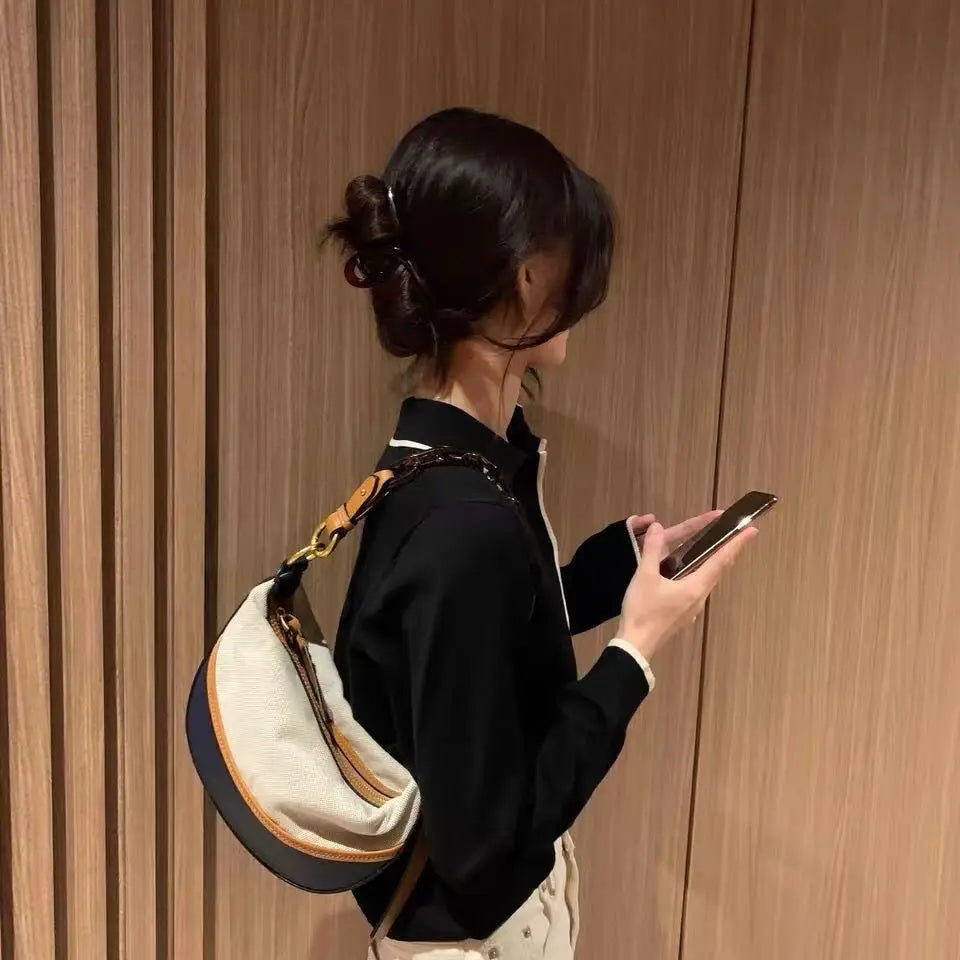 Vintage Patchwork Shoulder Bags Women Large Capacity Chain Bag