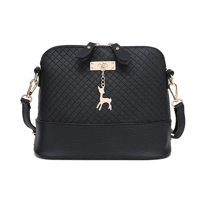 Vintage Plaid Crossbody Bag Women PU Leather Shoulder Bag