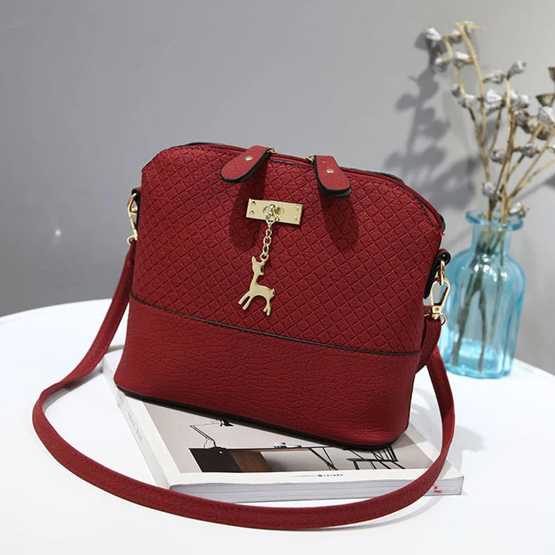 Vintage Plaid Crossbody Bag Women PU Leather Shoulder Bag