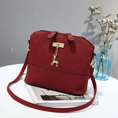 Vintage Plaid Crossbody Bag Women PU Leather Shoulder Bag