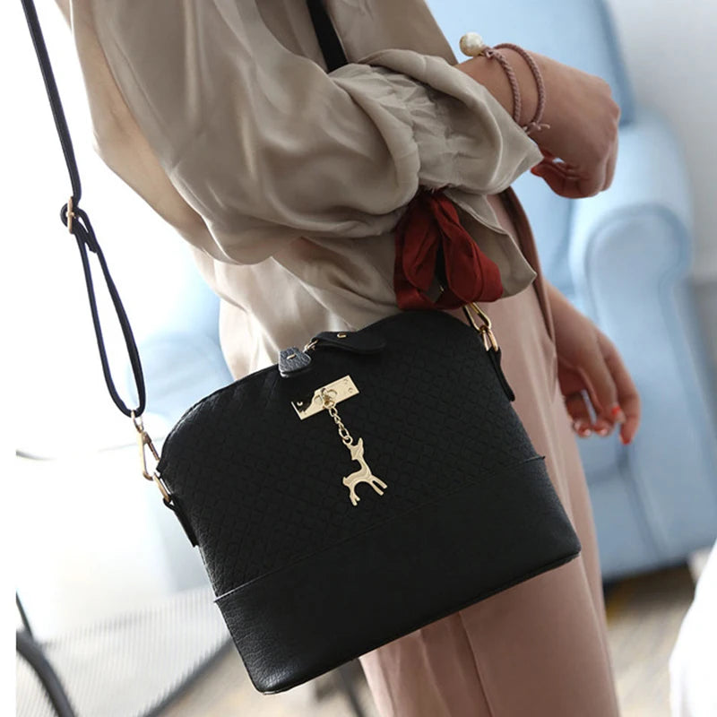 Vintage Plaid Crossbody Bag Women PU Leather Shoulder Bag