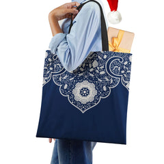 Vintage Print Ladies Shoulder Bag Flowers Leaves Shopping Handbag