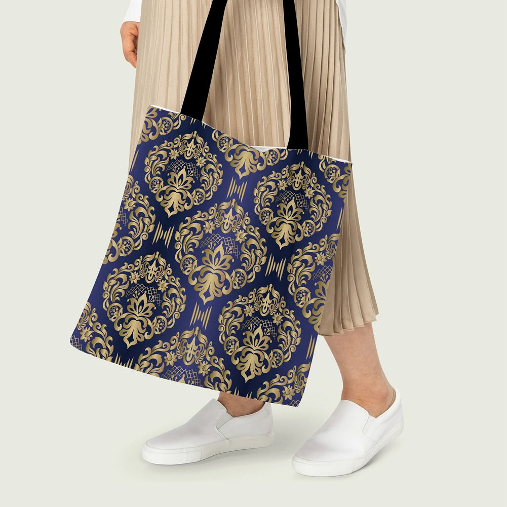 Vintage Print Women Shoulder Bag Reusable Shopper Tote Bag