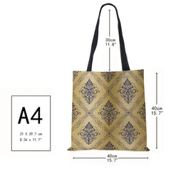 Vintage Print Women Shoulder Bag Reusable Shopper Tote Bag