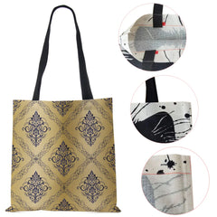 Vintage Print Women Shoulder Bag Reusable Shopper Tote Bag